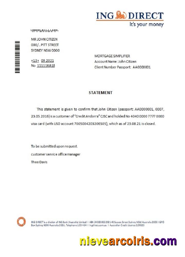 Australia ING direct closure reference